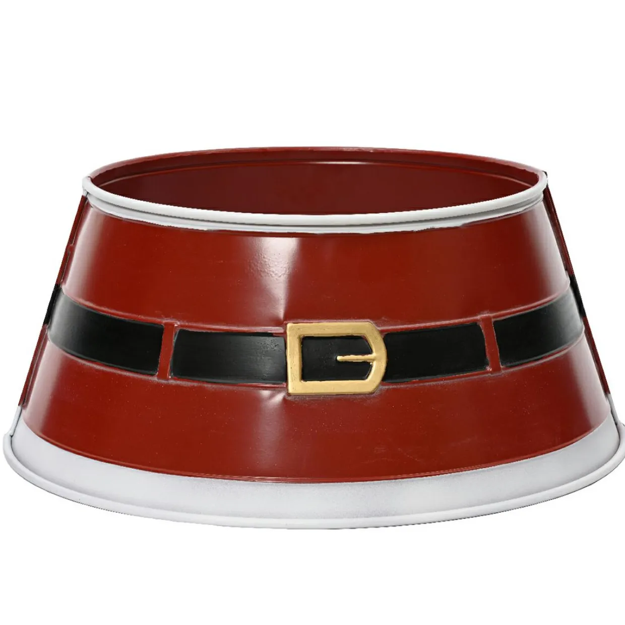 Cache pied de sapin en métal (D70 cm) Ceinture du Père Noël
