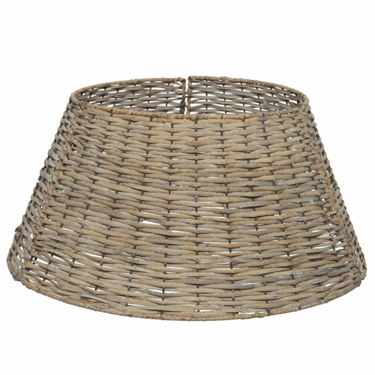 Cache pied de sapin en osier (D57 cm) Saule tressé Gris vieilli