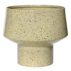 Cache-pot en métal (H20 cm) Terrazzo Beige