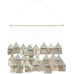 Calendrier de l'avent à suspendre (90 x 70 cm) Maisonnettes de Noël Naturel