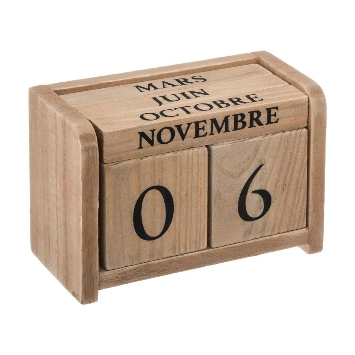 Calendrier perpetuel en bois (H7,5 cm) Colonial