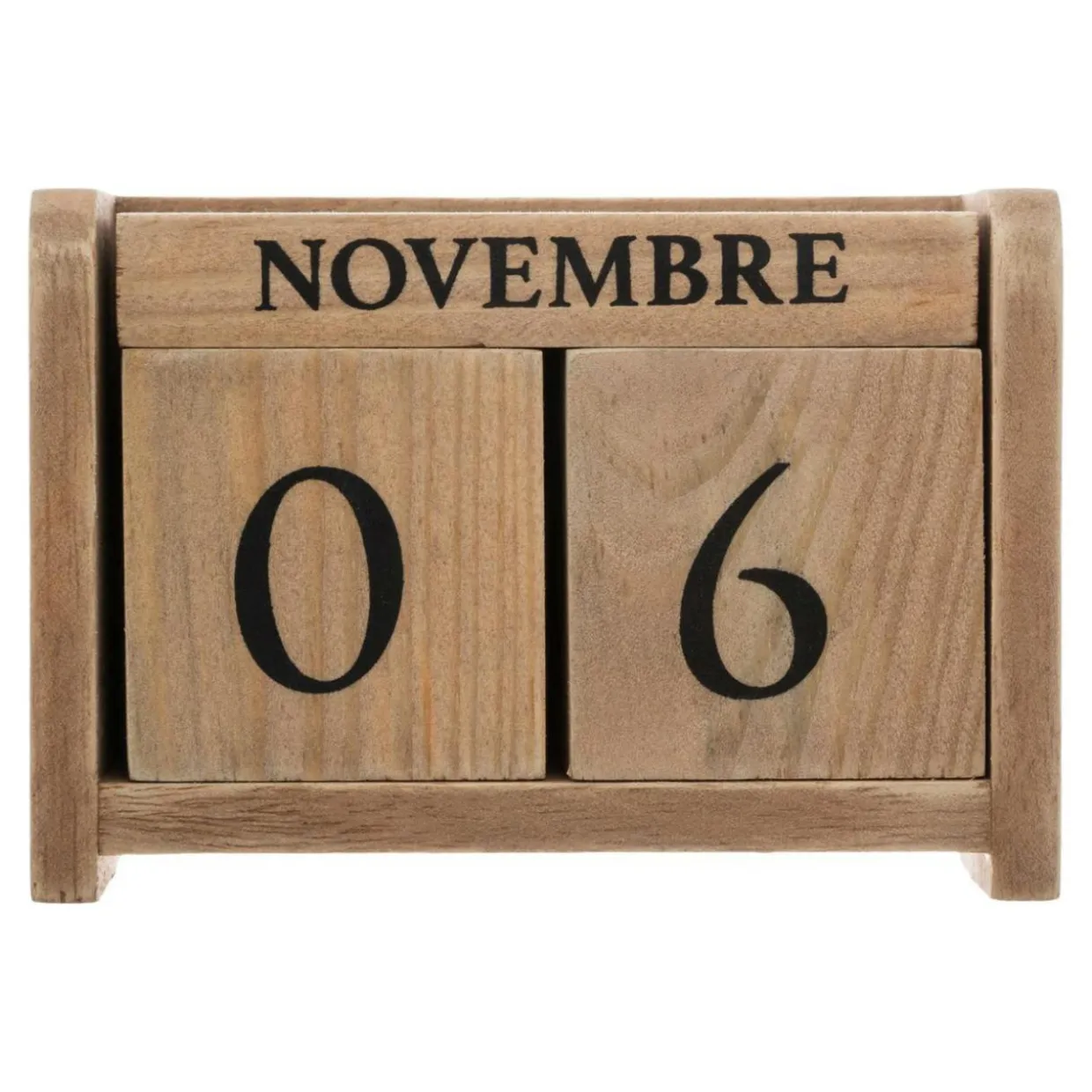 Calendrier perpetuel en bois (H7,5 cm) Colonial