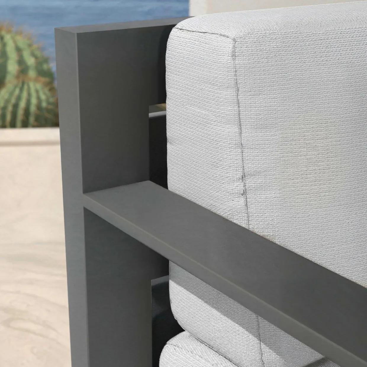 Canapé de jardin en aluminium 2 places Elba Gris anthracite et gris clair