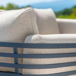 Canapé de jardin en aluminium 3 places Monte Carlo Gris anthracite et taupe
