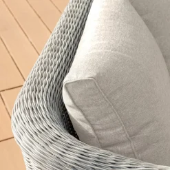 Canapé de jardin en résine tressée 3 places Calvi Gris et taupe
