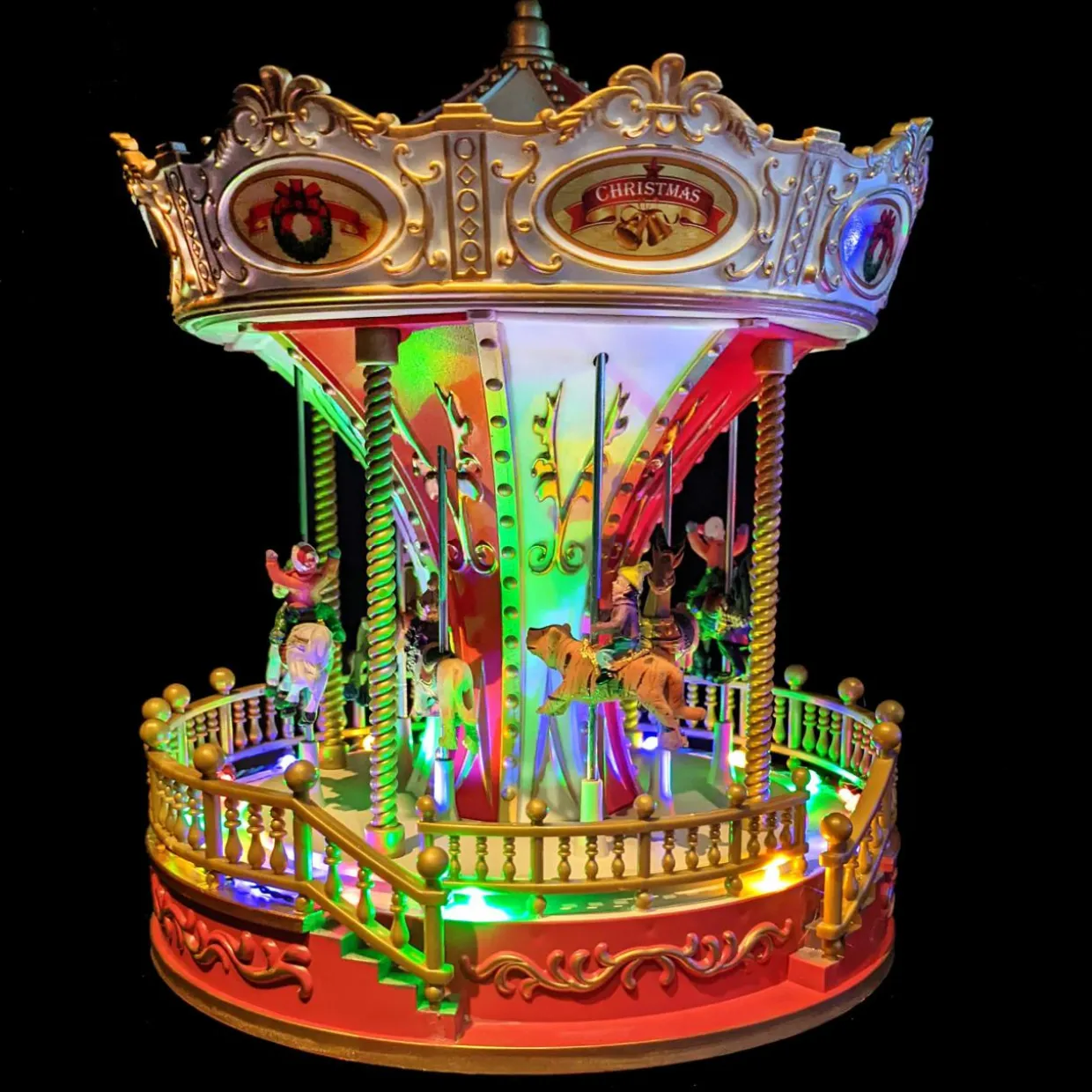 Carrousel lumineux et musical à piles D'antan