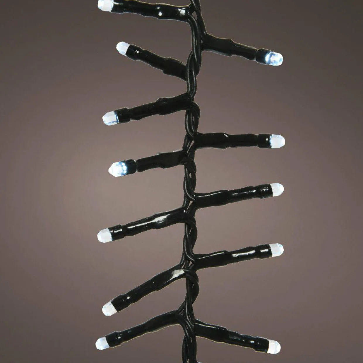 Cascade lumineuse à piles 2 m 512 LED câble noir Durawise Blanc froid