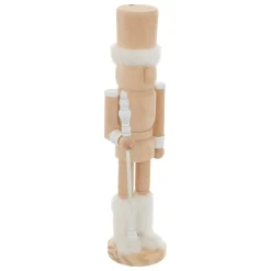 Casse-noisette en bois (H38 cm) Bottes fourrées Blanc et bois clair