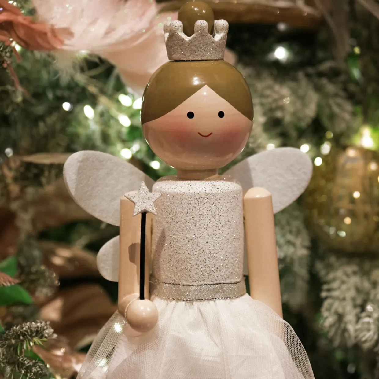 Casse-noisette en bois (H38 cm) Fée princesse Blanche