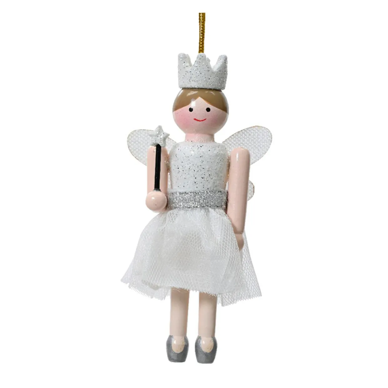 Casse-noisette à suspendre (H12 cm) Fée princesse Blanc