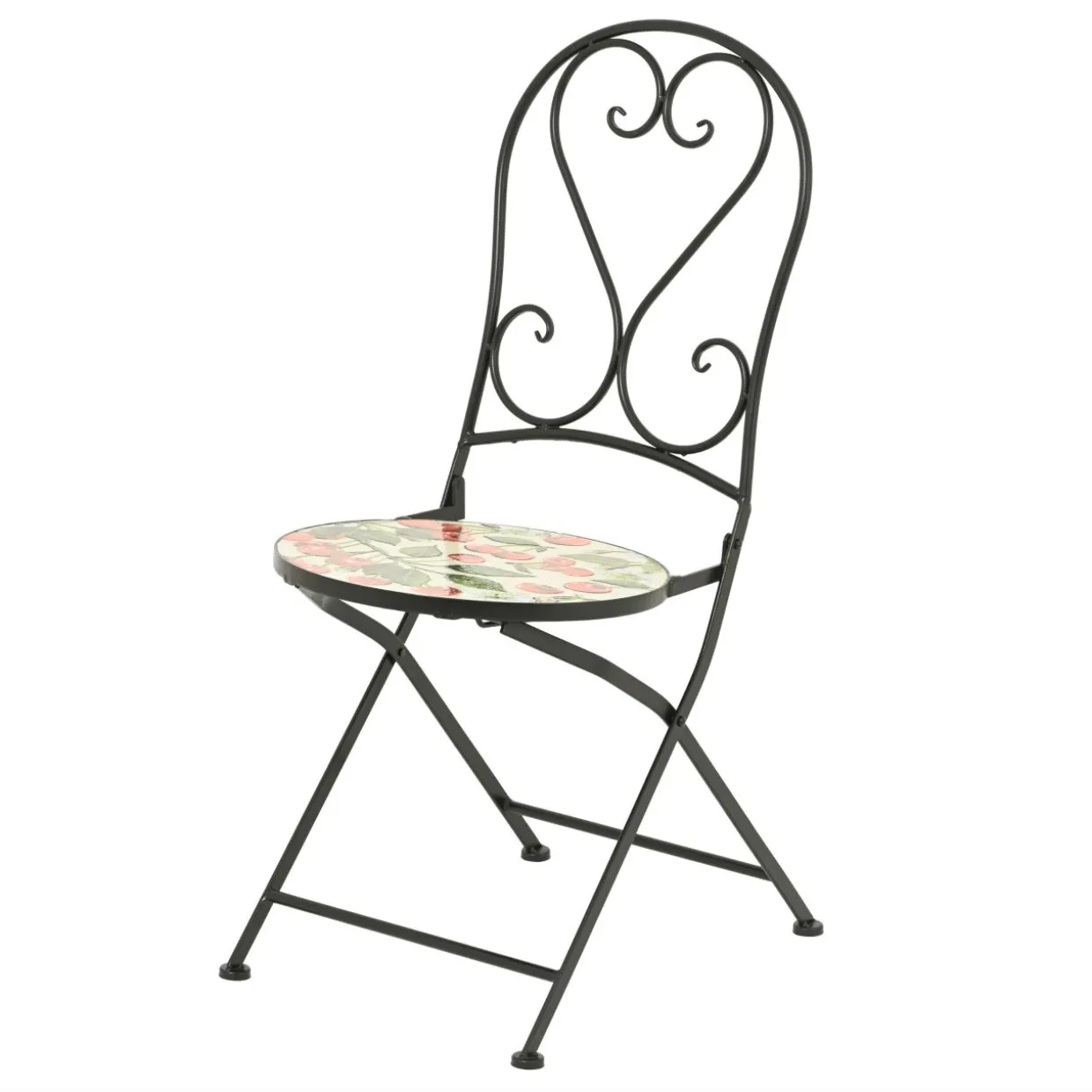 Chaise bistrot pliable en faïence Munich Rouge