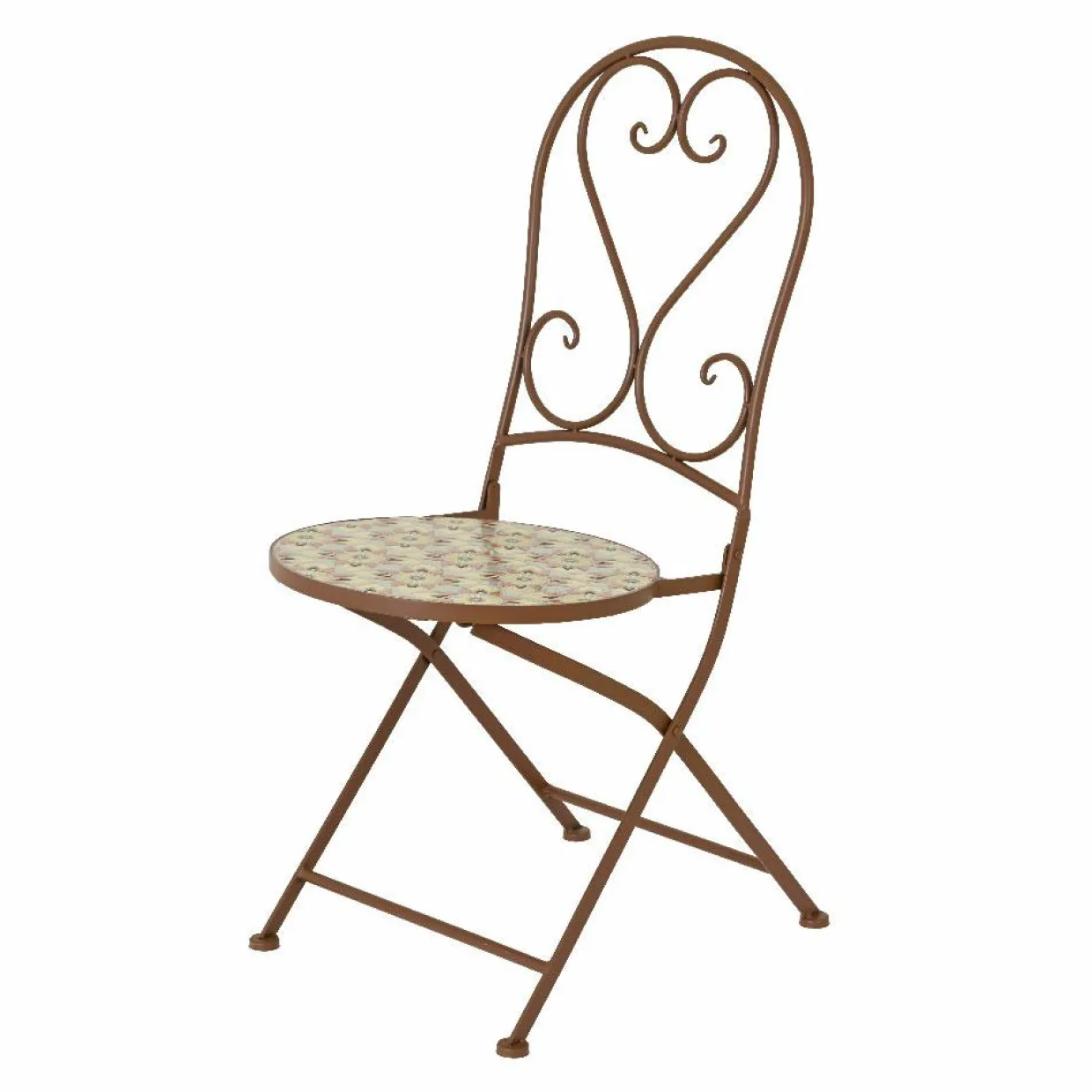 Chaise bistrot pliable en mosaïque Lyon Marron