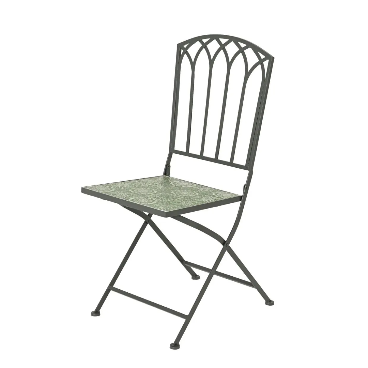 Chaise bistrot pliable en mosaïque Aveiro Vert olive