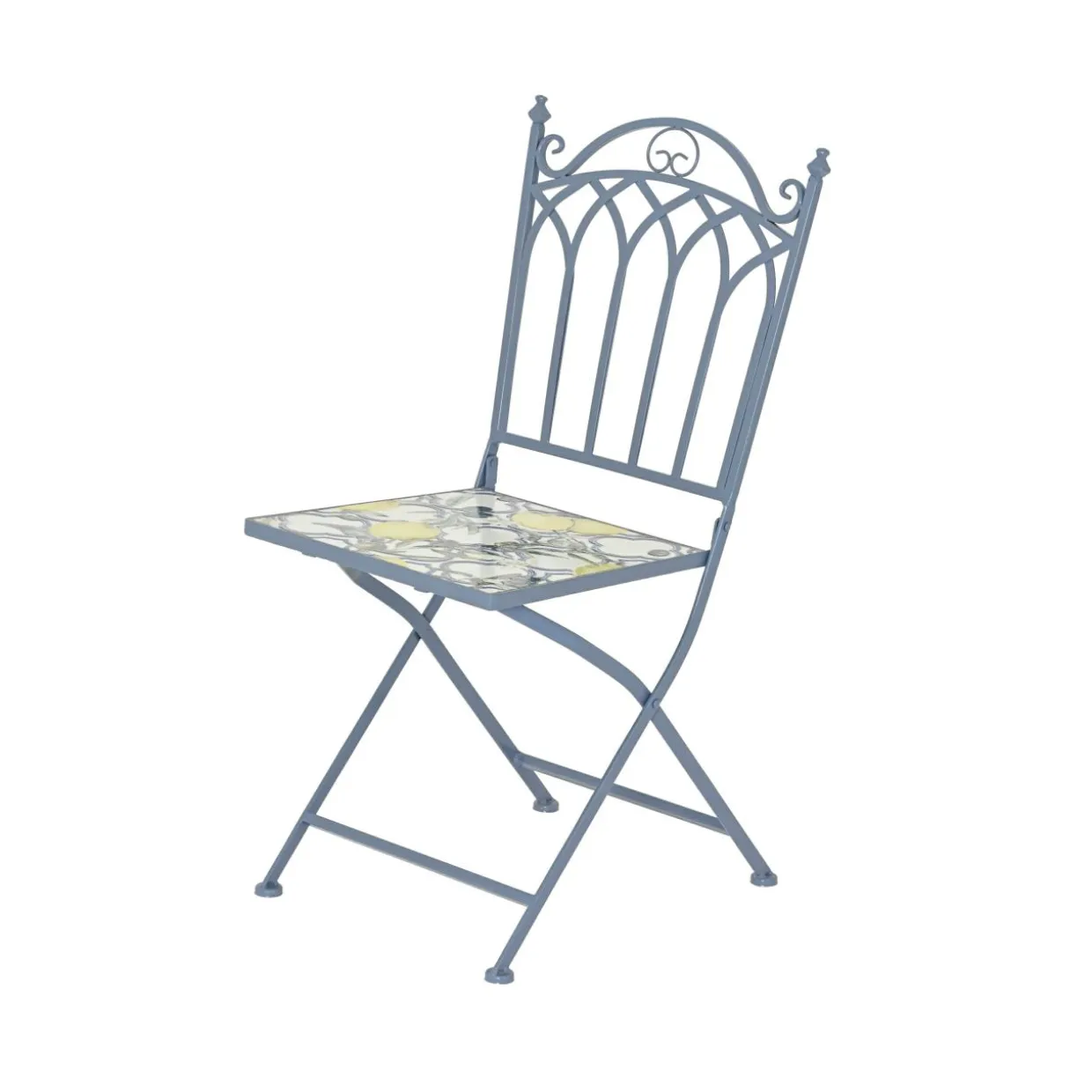 Chaise bistrot pliable en mosaïque Sorrento Bleu