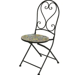 Chaise de bistrot pliable en mosaïque Braga Multicolore