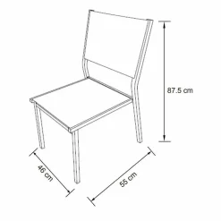 Chaise de jardin aluminium empilable Murano Blanc et taupe