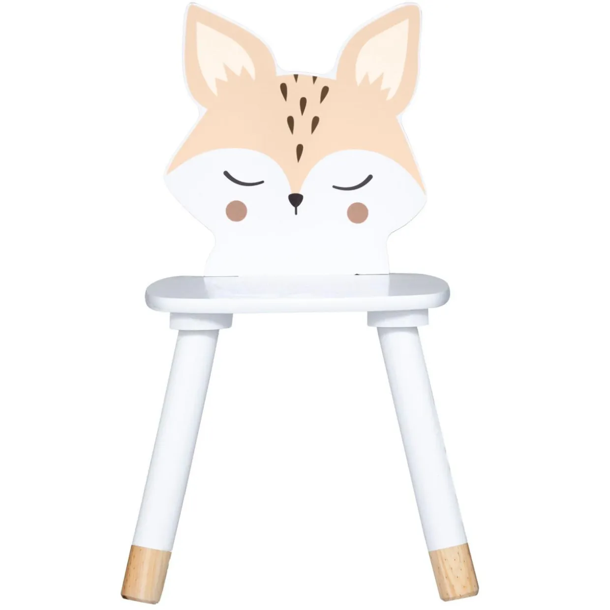 Chaise enfant bois (H52,5 cm) Douceur Renard Blanche