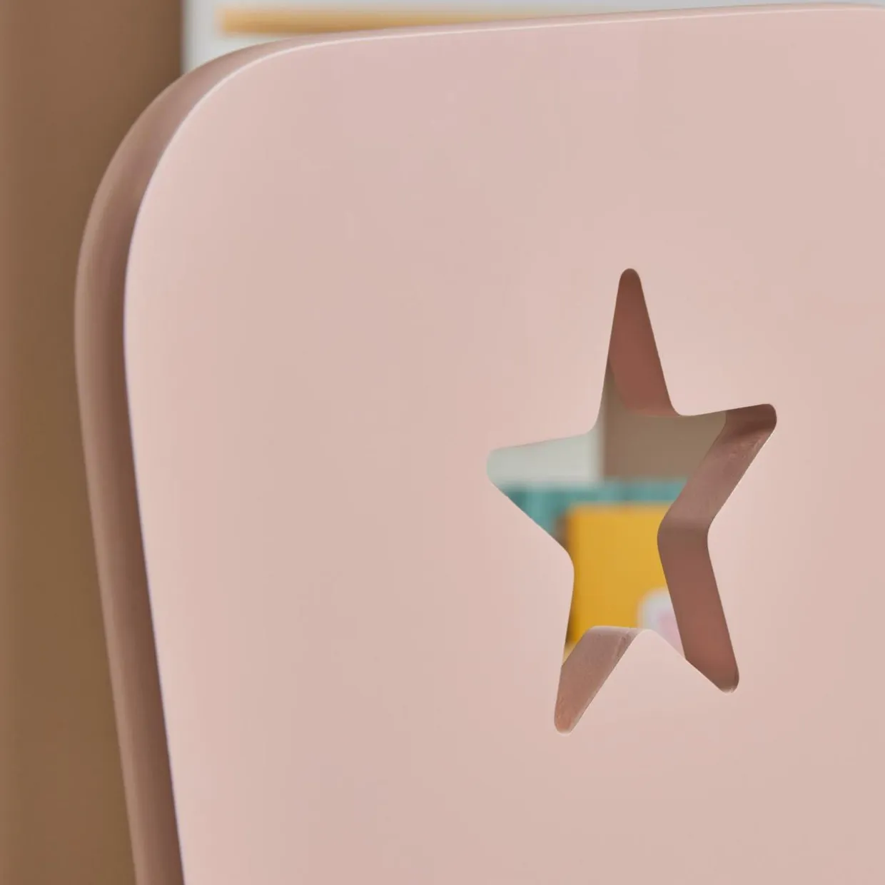 Chaise enfant bois (H50 cm) Stars Rose