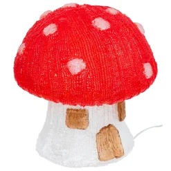 Champignon lumineux solaire 30 LED (H21 cm) Forêt magique Blanc froid