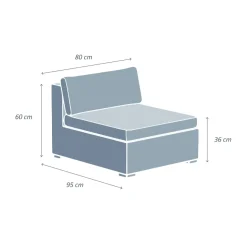 Chauffeuse de jardin en résine tressée Palma Gris et beige