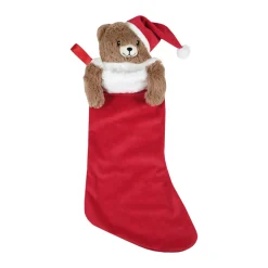 Chaussette de Noël (H50 cm) Petit ourson Lucien Rouge