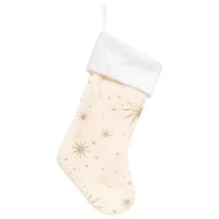 Chaussette de Noël (H45 cm) Étoiles Célestes Dorées