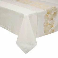 Chemin de table tissu (200 x 45 cm) Ginko Blanc