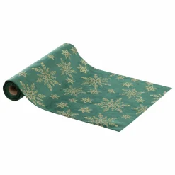 Chemin de table (300 x 28 cm) Cristaux pailletés Vert