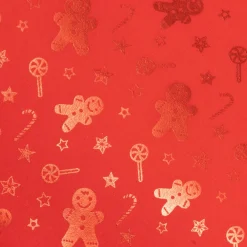Chemin de table (300 x 28 cm) Pain d'épice Rouge et doré