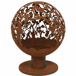 Cheminée brasero extérieur (D50 x H63 cm) Ajourée Rouille