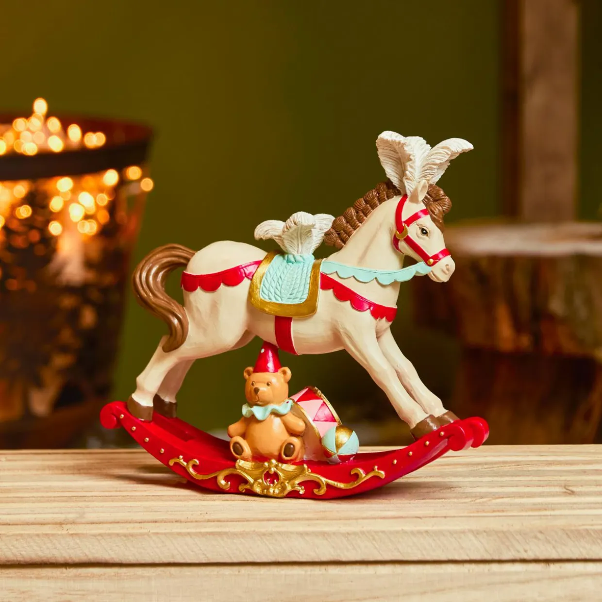 Cheval à bascule (H18 cm) Cirque de Noël