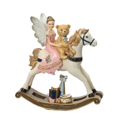 Cheval à Bascule (H20 cm) Fée et ourson de Noël