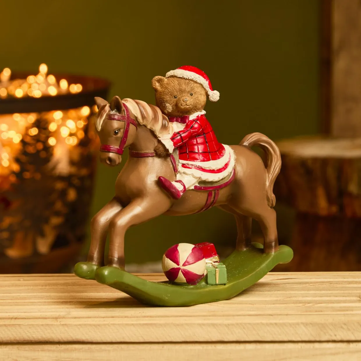 Cheval à Bascule (H20 cm) Petite ours de Noël