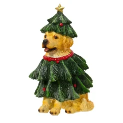 Chien décoratif (H24 cm) Labrador en sapin Vert