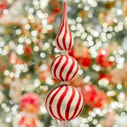 Cimier de sapin en verre Auréa Rouge
