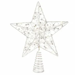 Cimier de sapin lumineux Angie Argent et blanc chaud