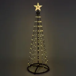 Cône lumineux Digital 154 Micro Led (H150 cm)Twinkling Noir et blanc chaud