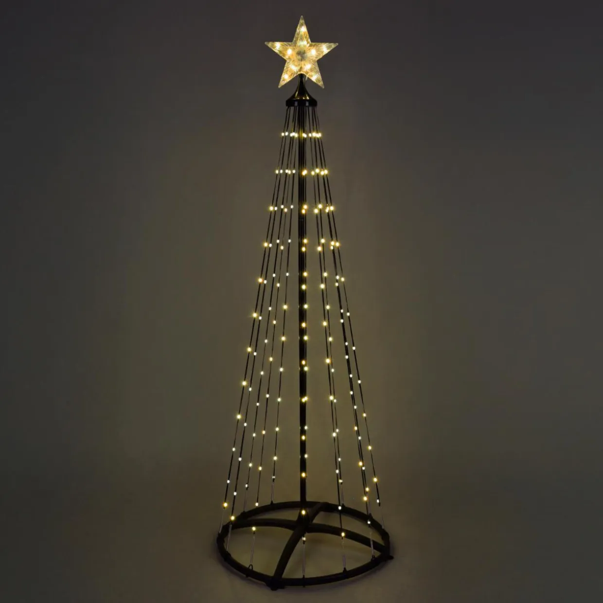 Cône lumineux Digital 154 Micro Led (H150 cm)Twinkling Noir et blanc chaud