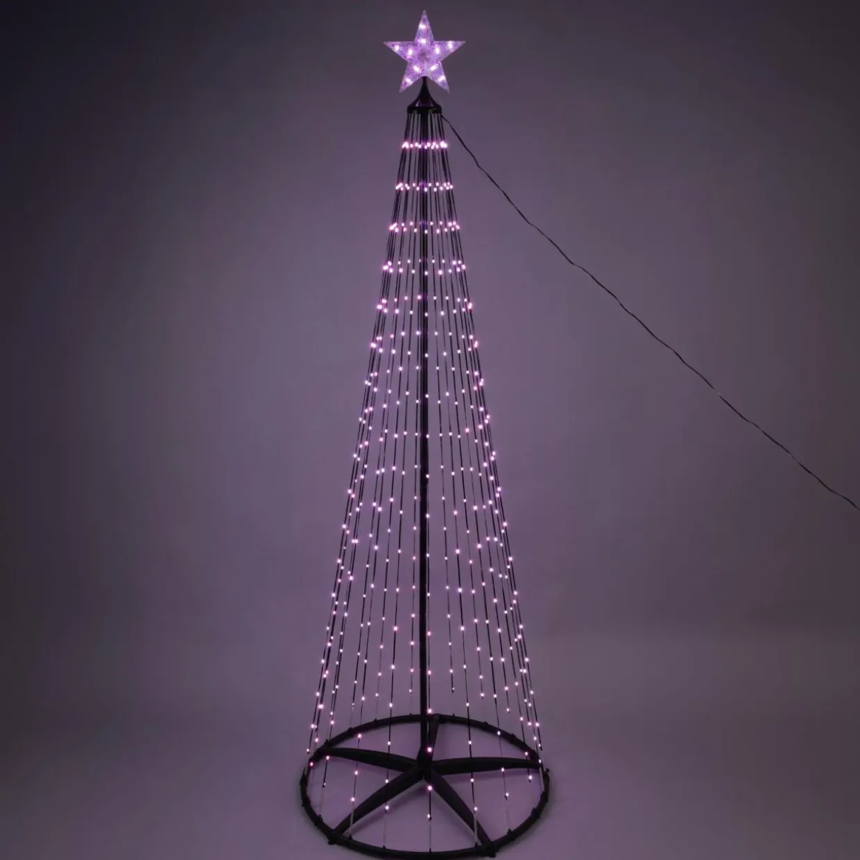 Cône lumineux Digital 154 Micro Led (H150 cm) Twinkling Noir et Multicolore