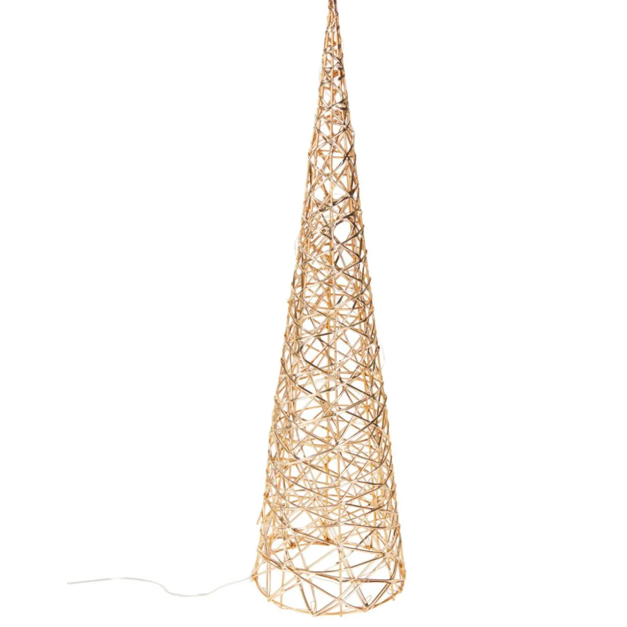 Cône lumineux sur piles 30 micro LED (H60 cm) Éclats Blanc chaud