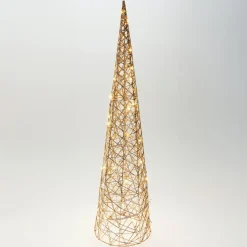 Cône lumineux sur piles 40 micro LED (H80 cm) Éclats Blanc chaud
