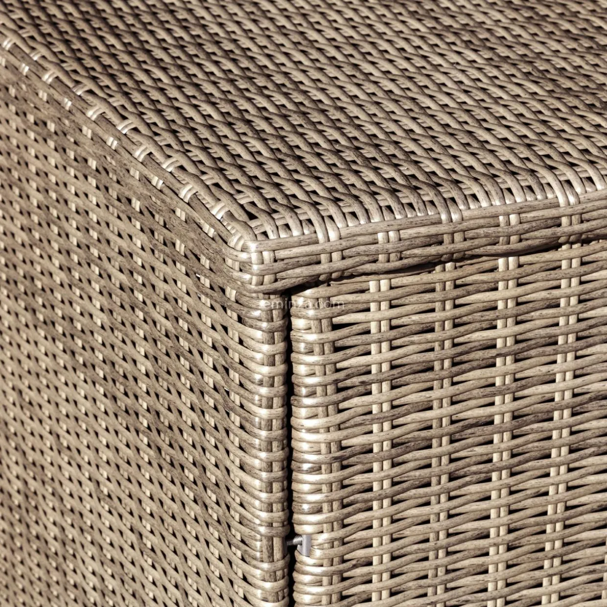 Coffre de rangement extérieur en résine tressée Calvi Sepia