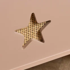 Coffre à jouet ouvert enfant bois (H44 cm) Stars Rose
