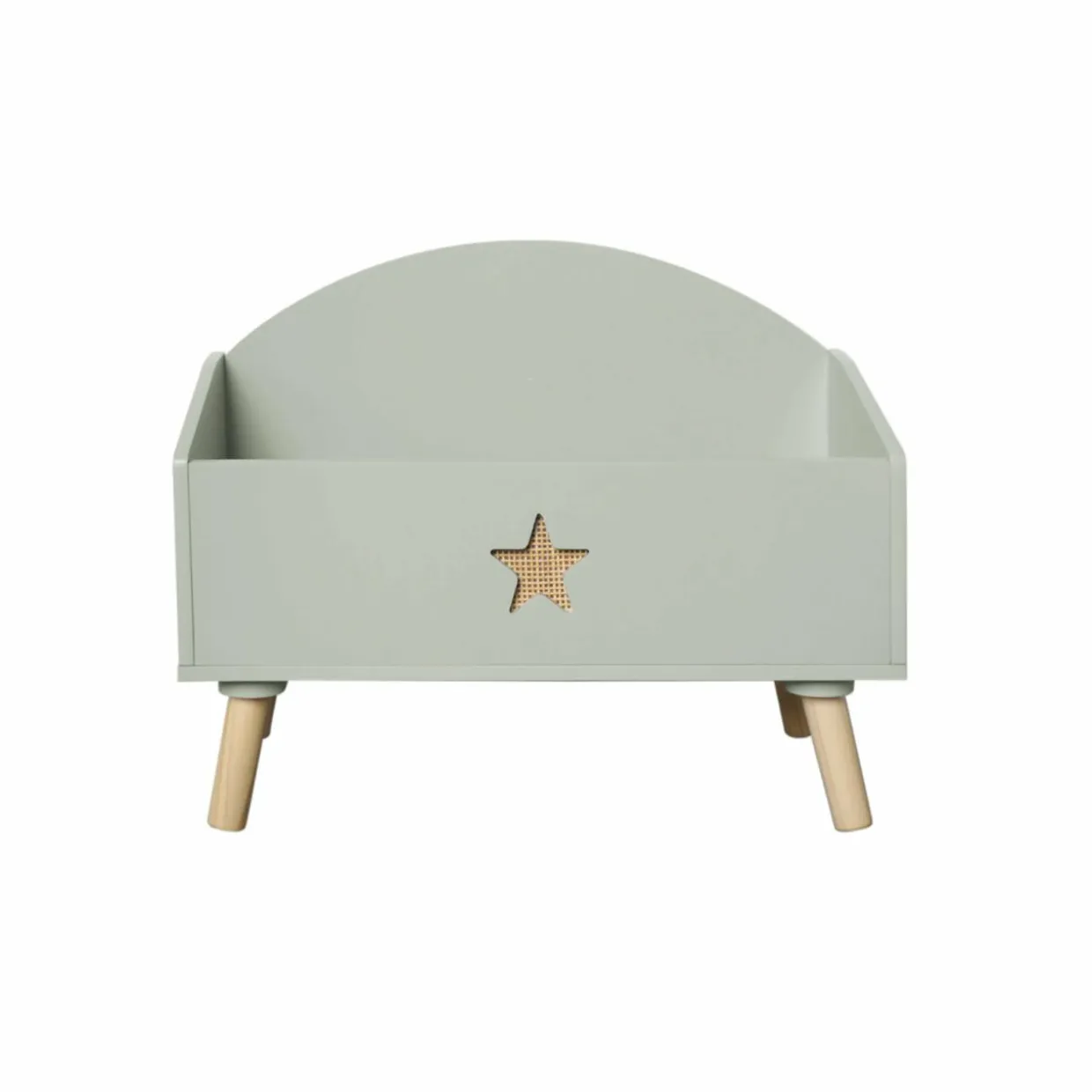 Coffre à jouet ouvert enfant bois (H44 cm) Stars Vert