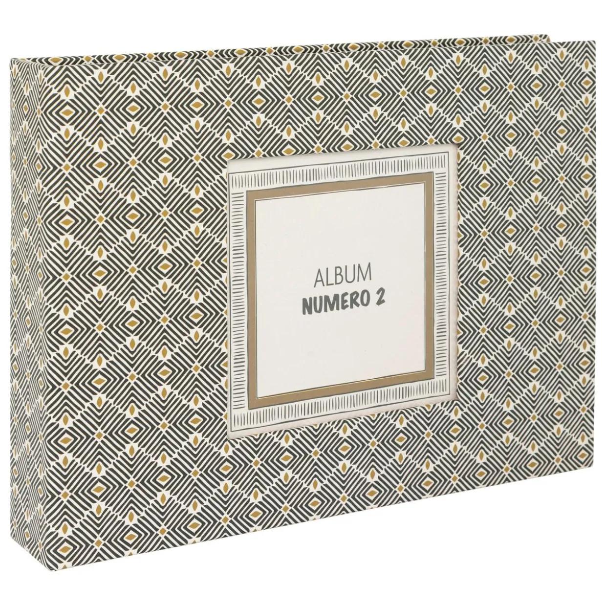 Coffret 2 albums photos (H16,7 cm) Paloma Gris et jaune moutarde