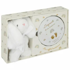 Coffret empreinte et peluche lapin Blanc