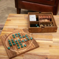 Coffret jeu solitaire en manguier Naturel