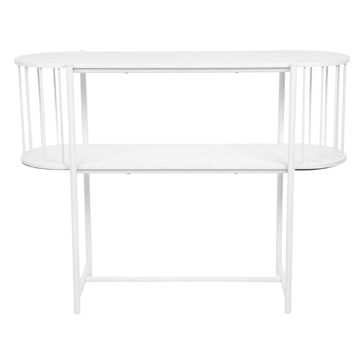 Console bois et métal 2 niveaux (H75 cm) Octave Blanche