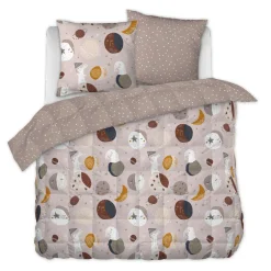 Couette imprimée enfant coton et deux taies d'oreiller (200 x 200 cm) Sky Dream Rose