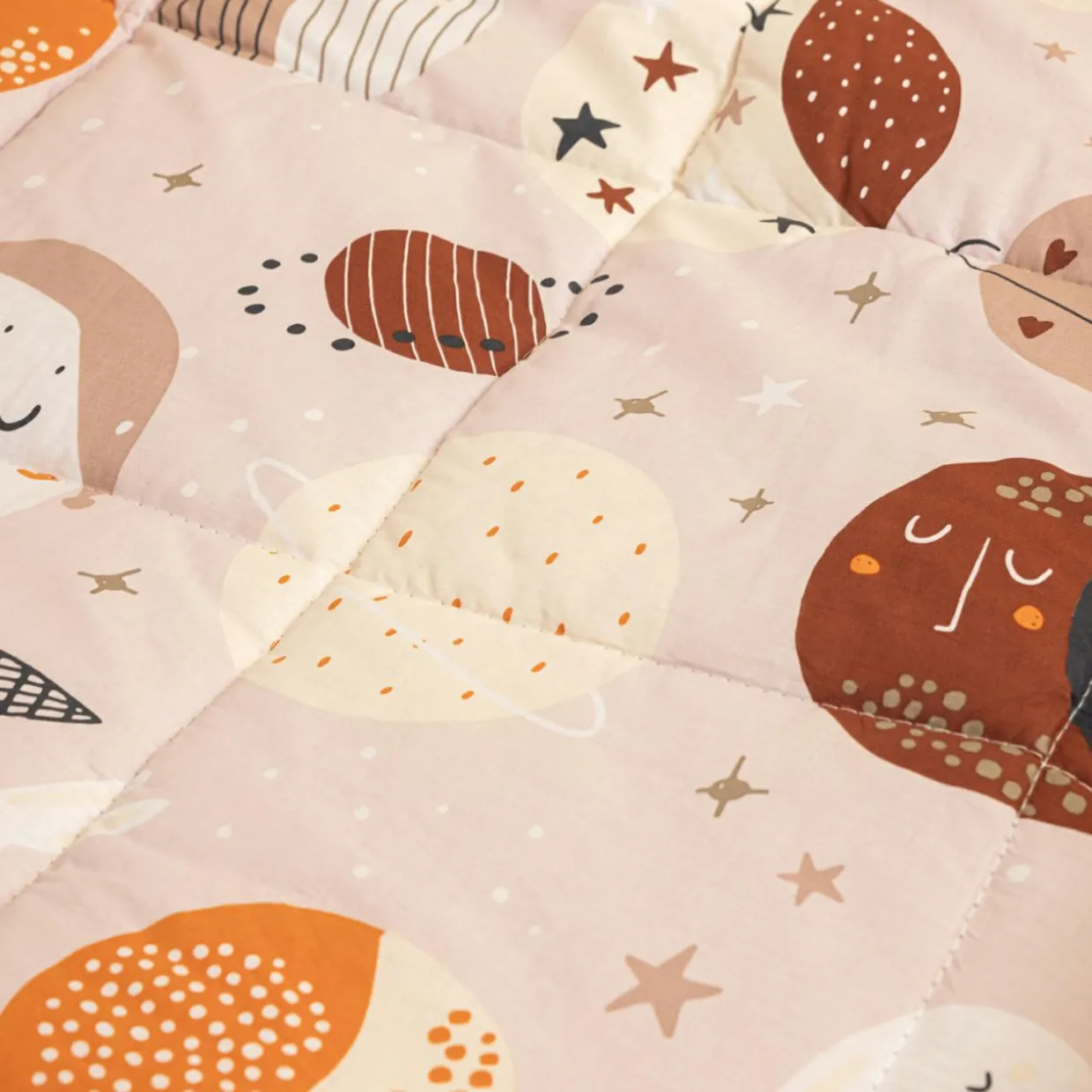 Couette imprimée enfant coton et deux taies d'oreiller (240 x 220 cm) Sky Dream Rose